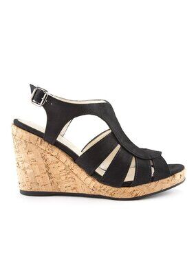 NWT Novacas Women's Lucia Wedge Sandal Black Size 9 (EU 40)